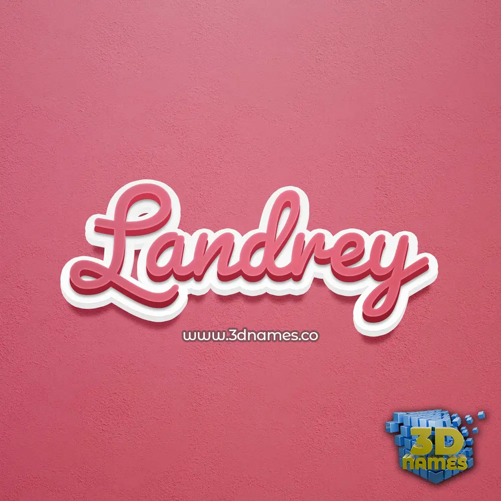 landrey in Red Scribble style - 3D name wallpaper