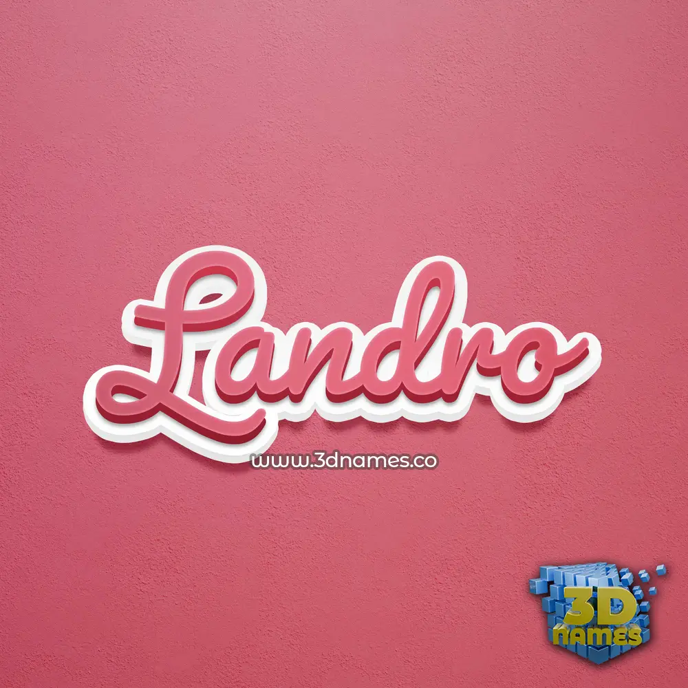 landro in Red Scribble style - 3D name wallpaper
