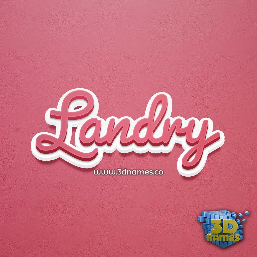 landry in Red Scribble style - 3D name wallpaper