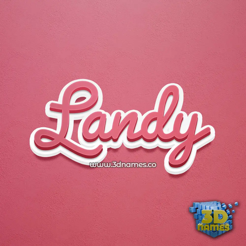 landy in Red Scribble style - 3D name wallpaper