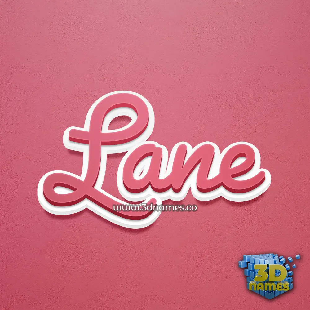 lane in Red Scribble style - 3D name wallpaper