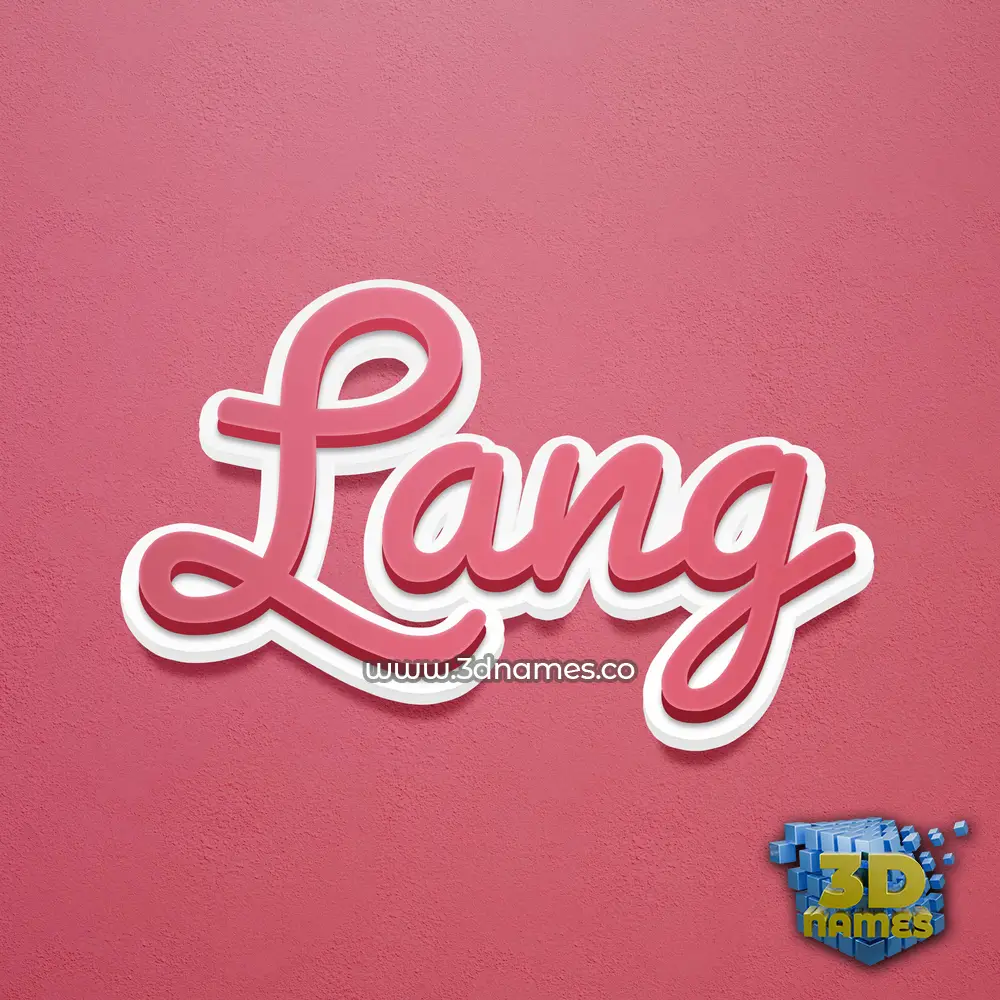 lang in Red Scribble style - 3D name wallpaper