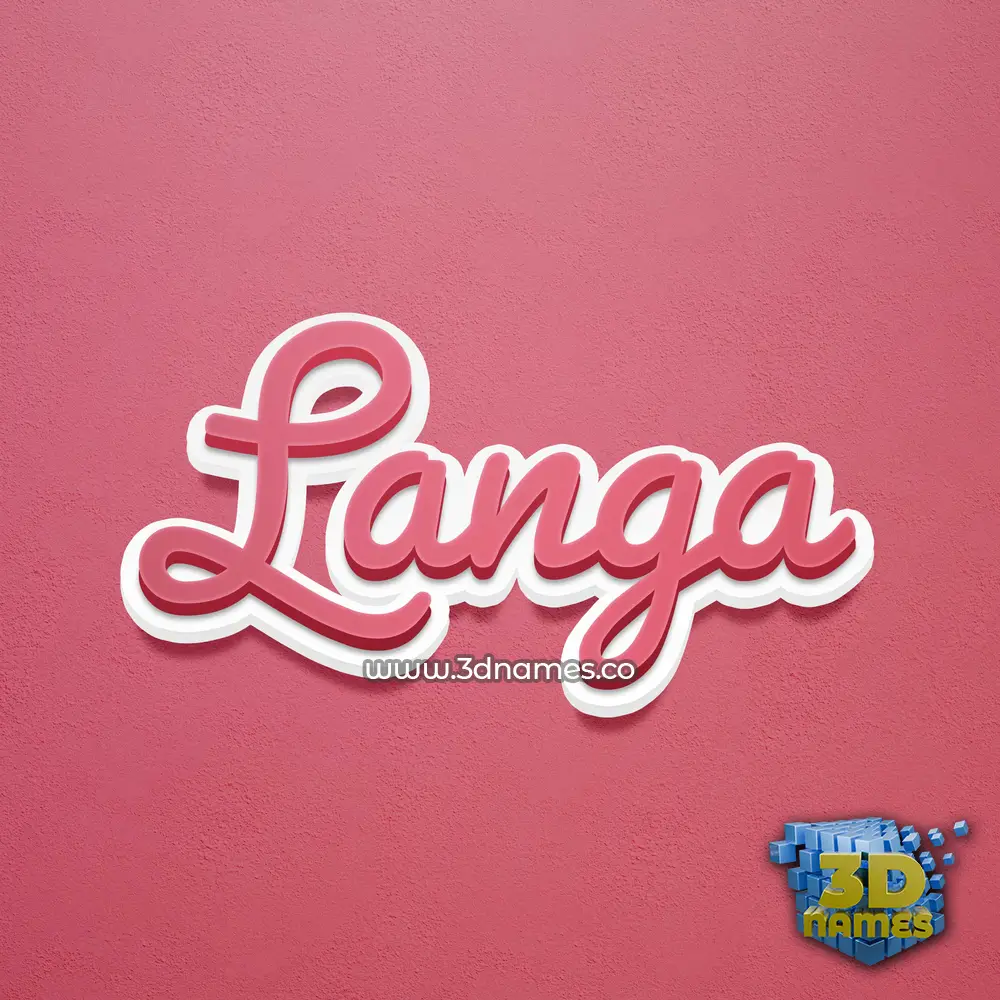 langa in Red Scribble style - 3D name wallpaper