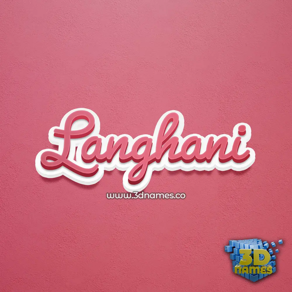 langhani in Red Scribble style - 3D name wallpaper