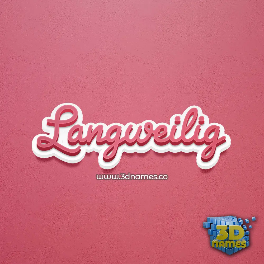 langweilig in Red Scribble style - 3D name wallpaper