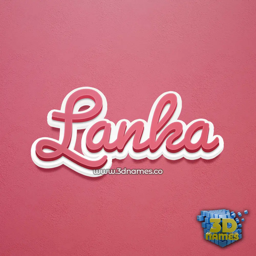 lanka in Red Scribble style - 3D name wallpaper