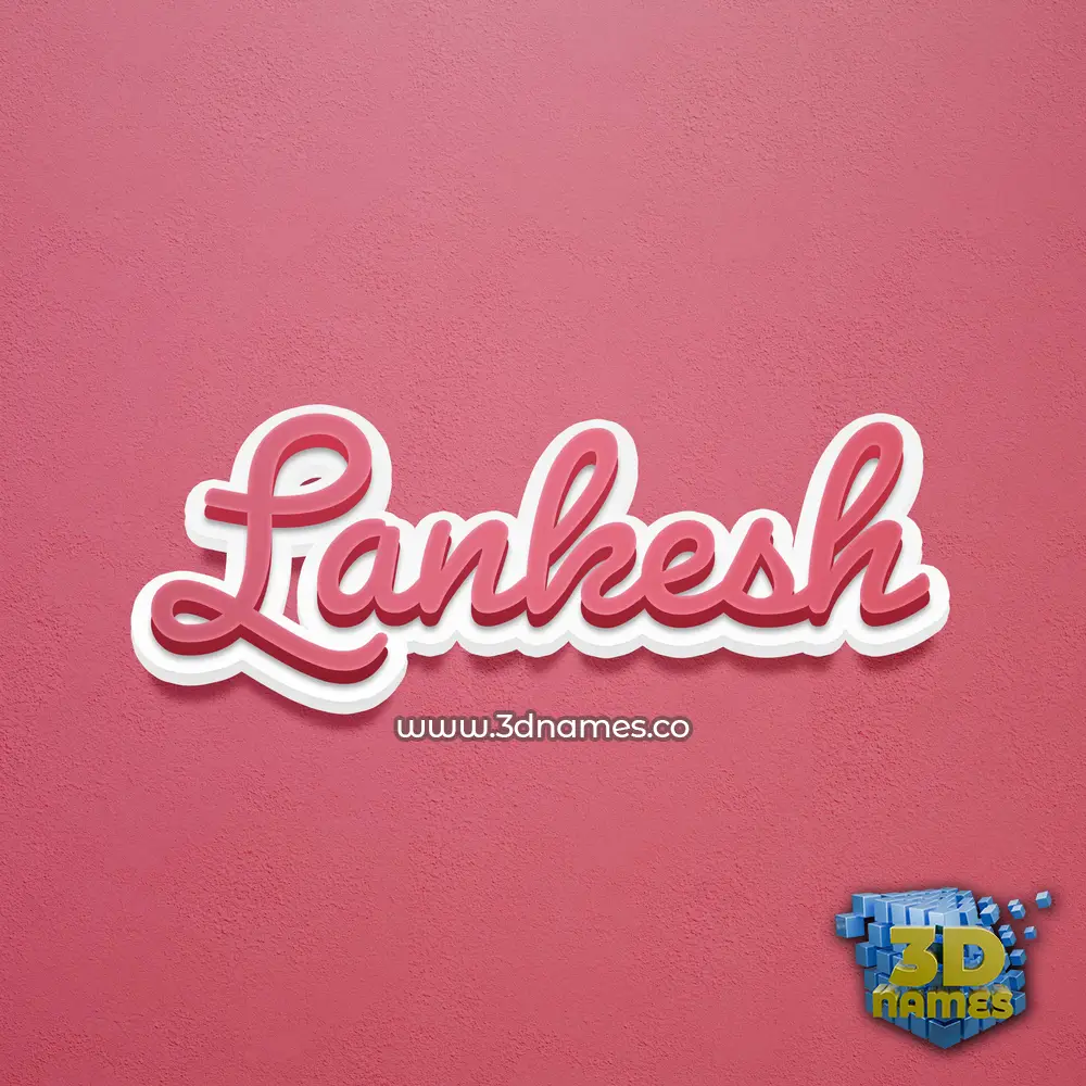 lankesh in Red Scribble style - 3D name wallpaper