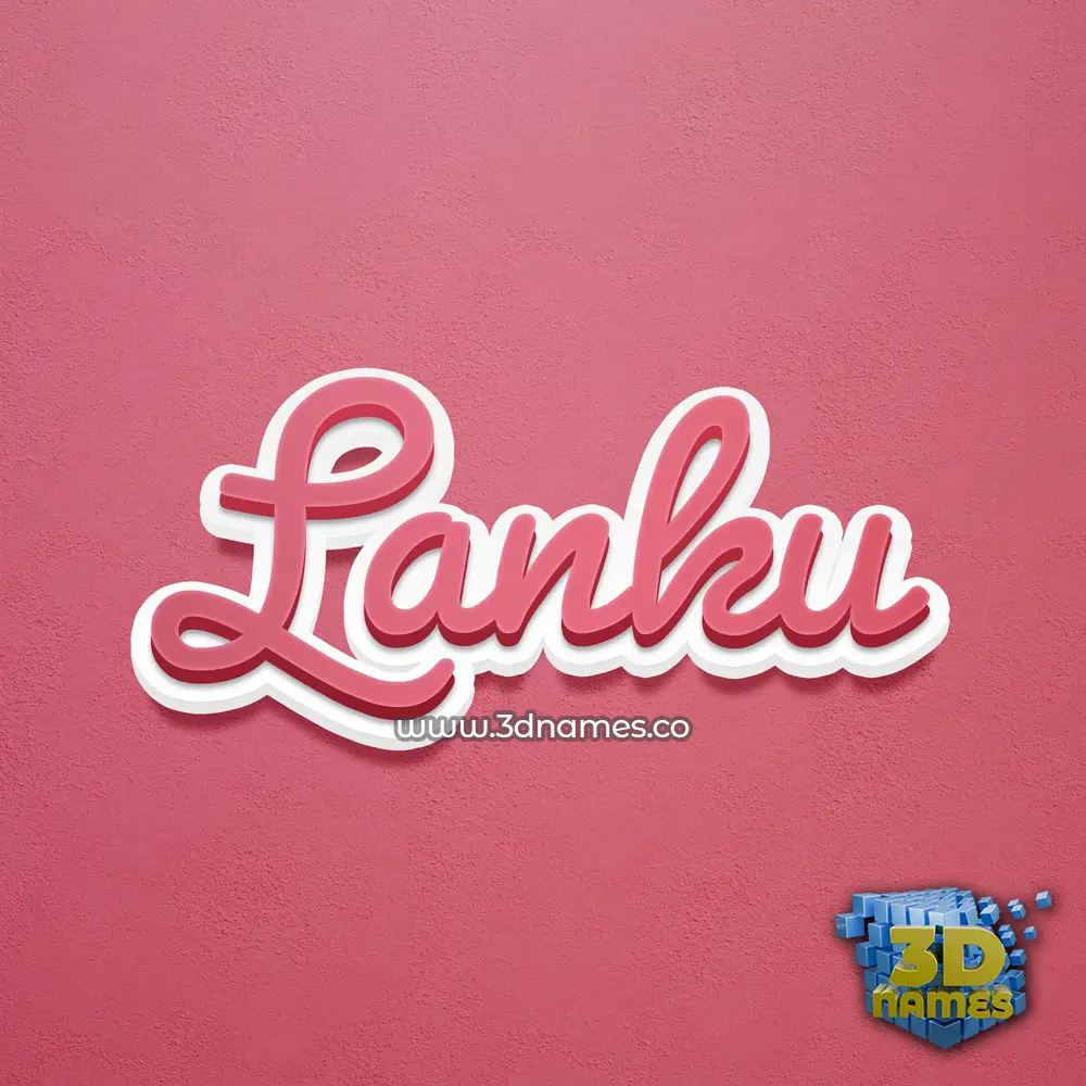 lanku in Red Scribble style - 3D name wallpaper