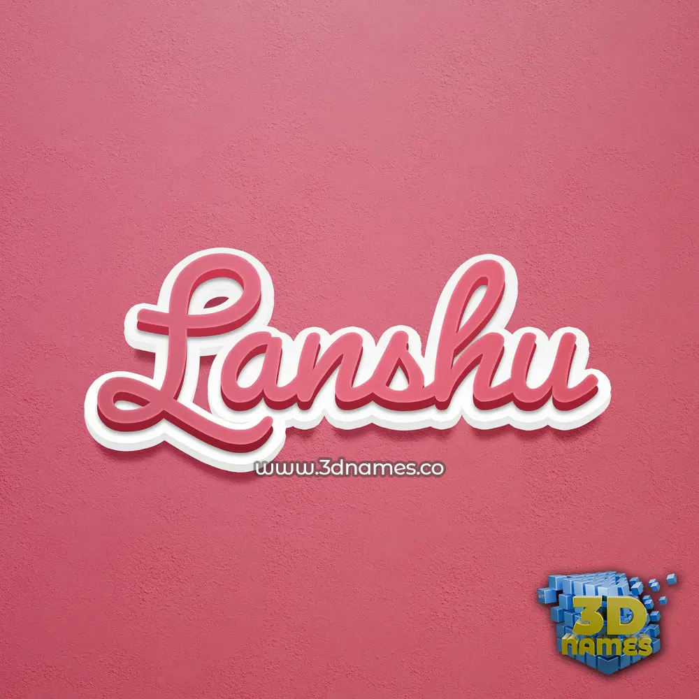 lanshu in Red Scribble style - 3D name wallpaper