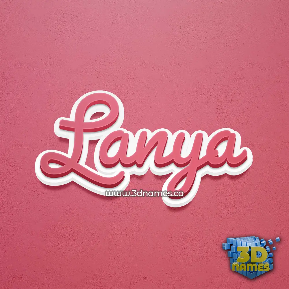 lanya in Red Scribble style - 3D name wallpaper