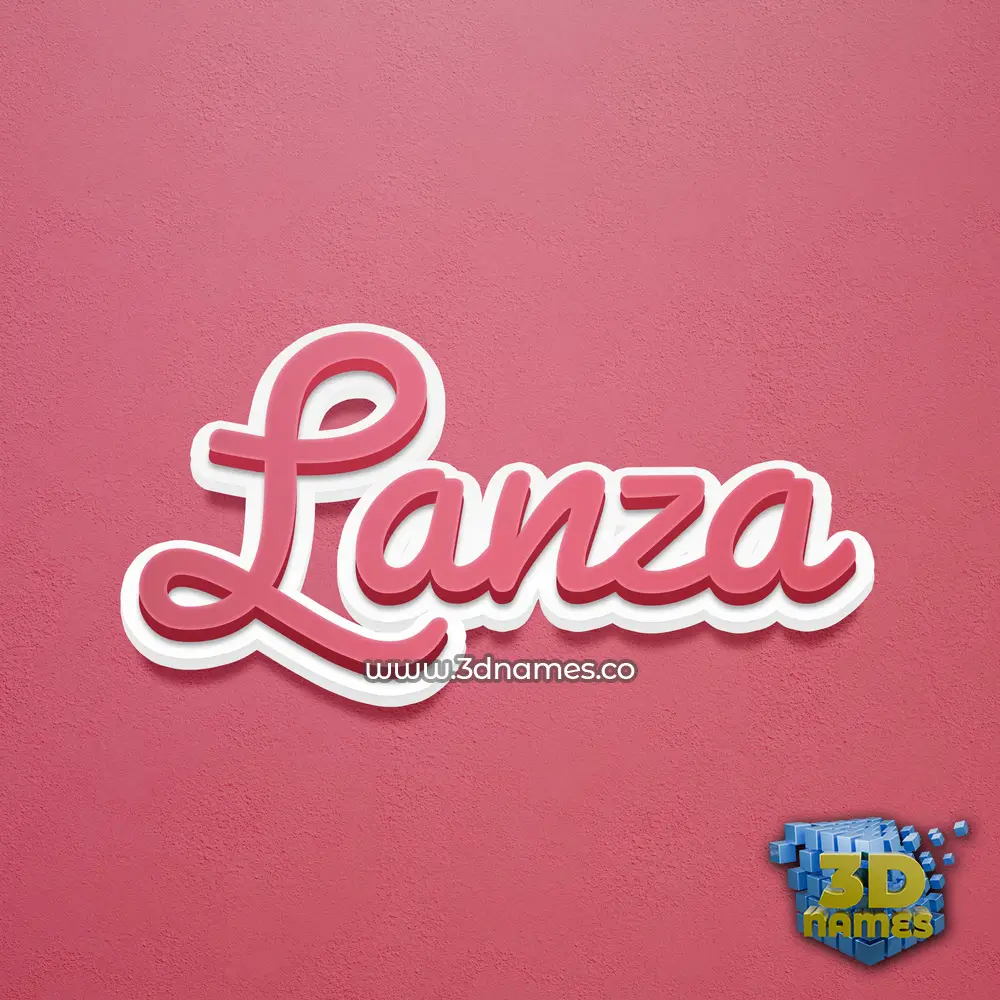 lanza in Red Scribble style - 3D name wallpaper