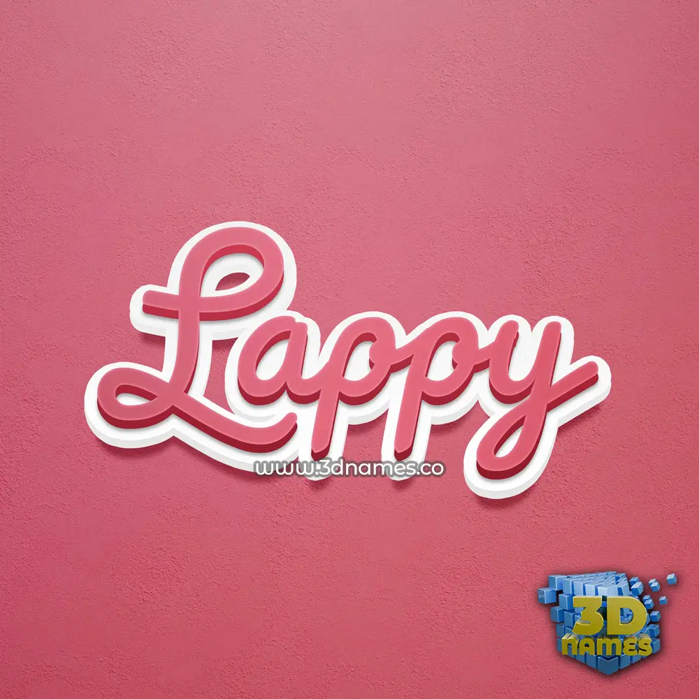 lappy in Red Scribble style - 3D name wallpaper