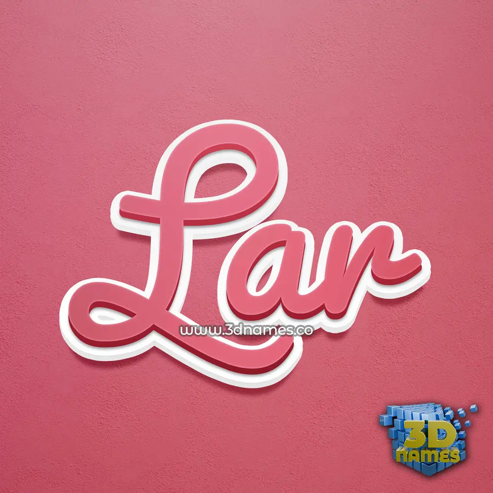 lar in Red Scribble style - 3D name wallpaper