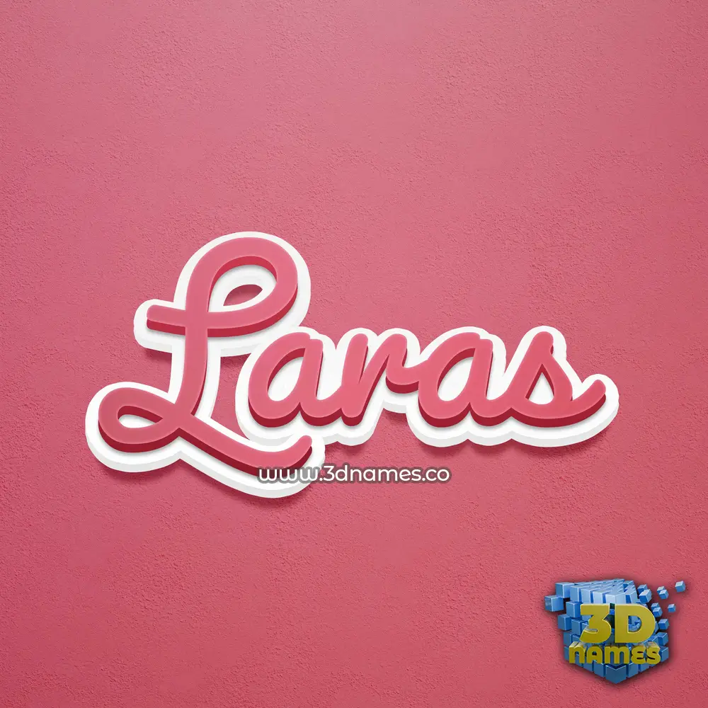 laras in Red Scribble style - 3D name wallpaper