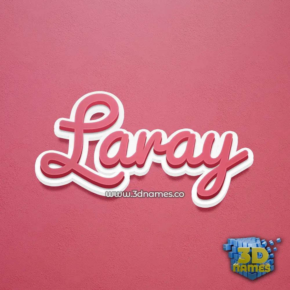 laray in Red Scribble style - 3D name wallpaper