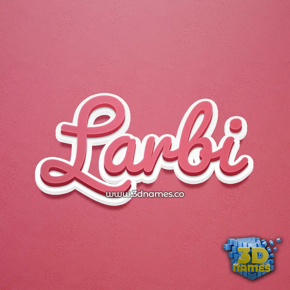 larbi in Red Scribble style - 3D name wallpaper