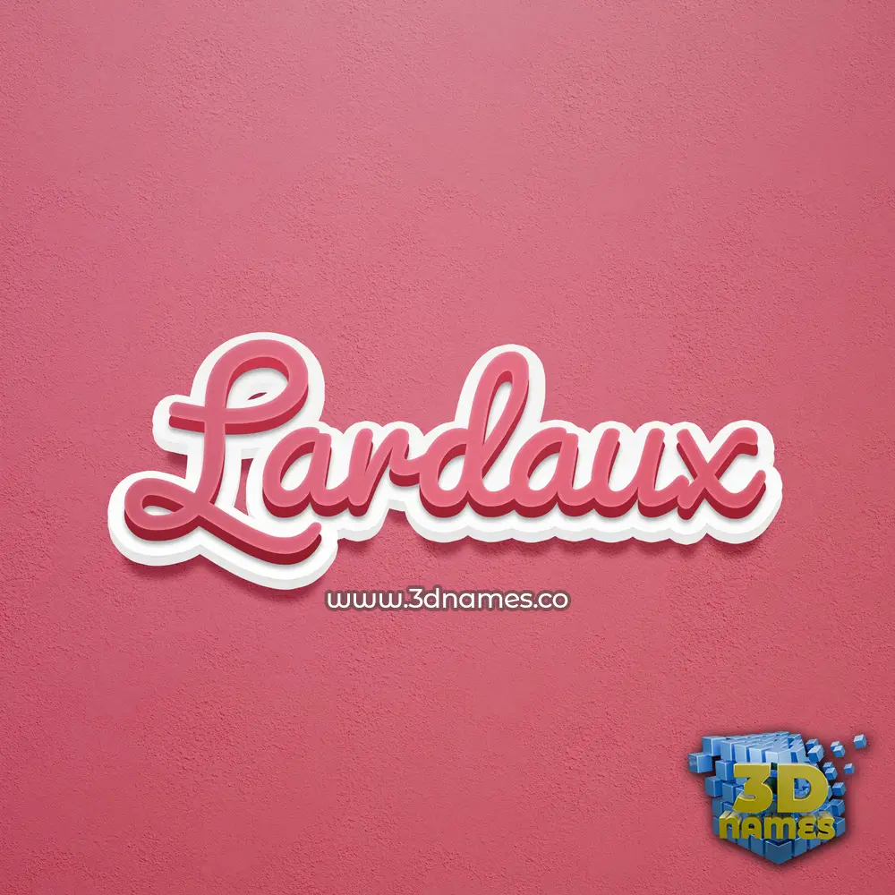 lardaux in Red Scribble style - 3D name wallpaper