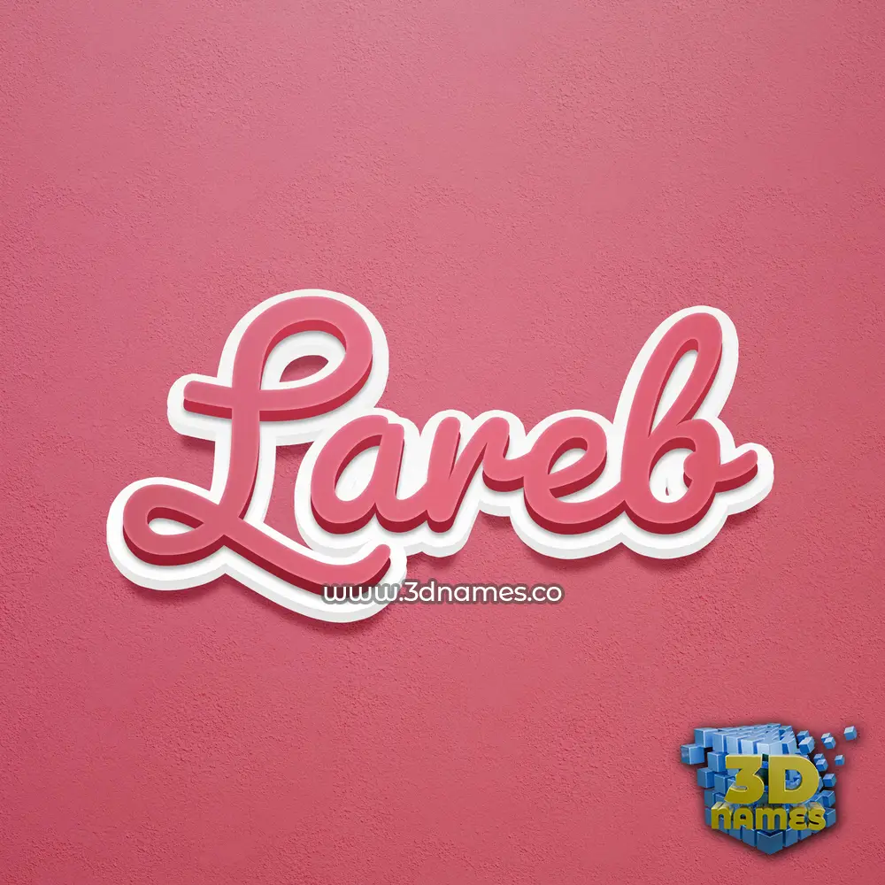 lareb in Red Scribble style - 3D name wallpaper