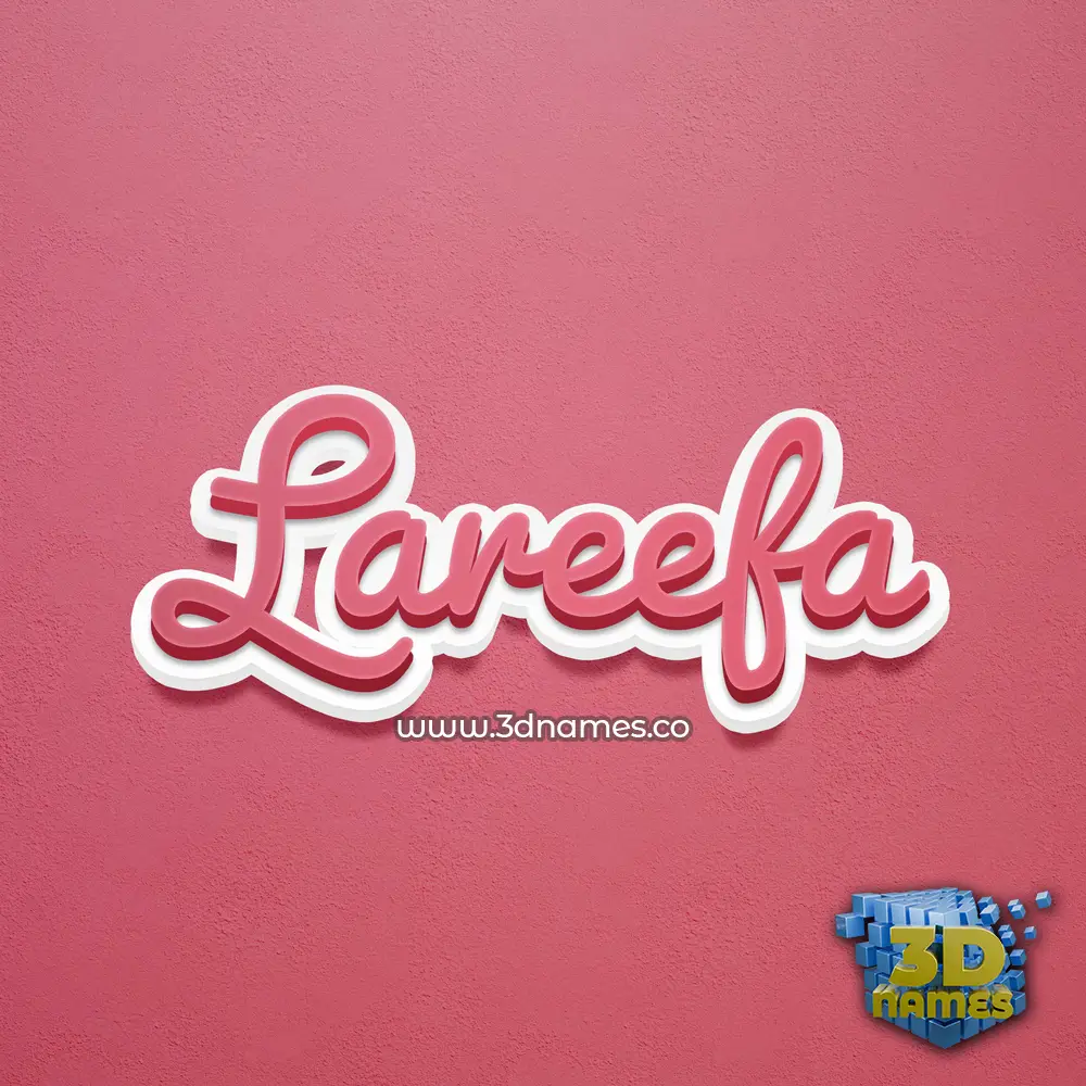 lareefa in Red Scribble style - 3D name wallpaper