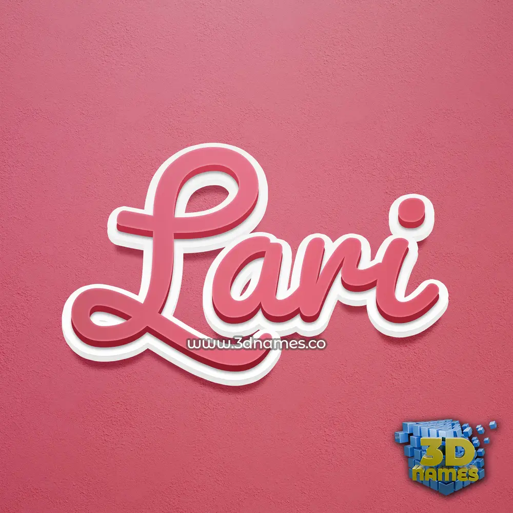 lari in Red Scribble style - 3D name wallpaper