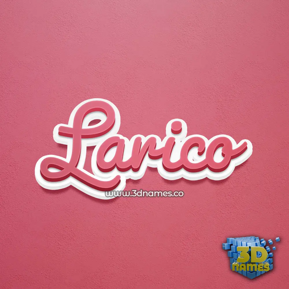 larico in Red Scribble style - 3D name wallpaper