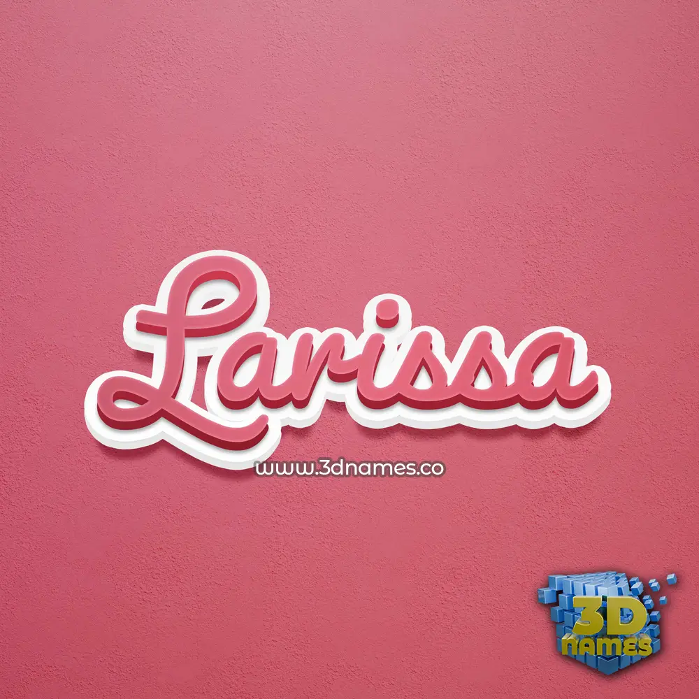 larissa in Red Scribble style - 3D name wallpaper