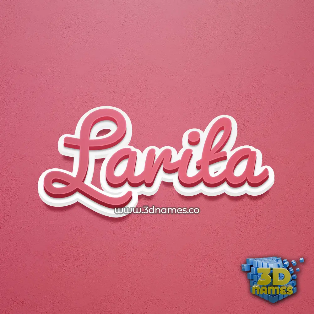 larita in Red Scribble style - 3D name wallpaper