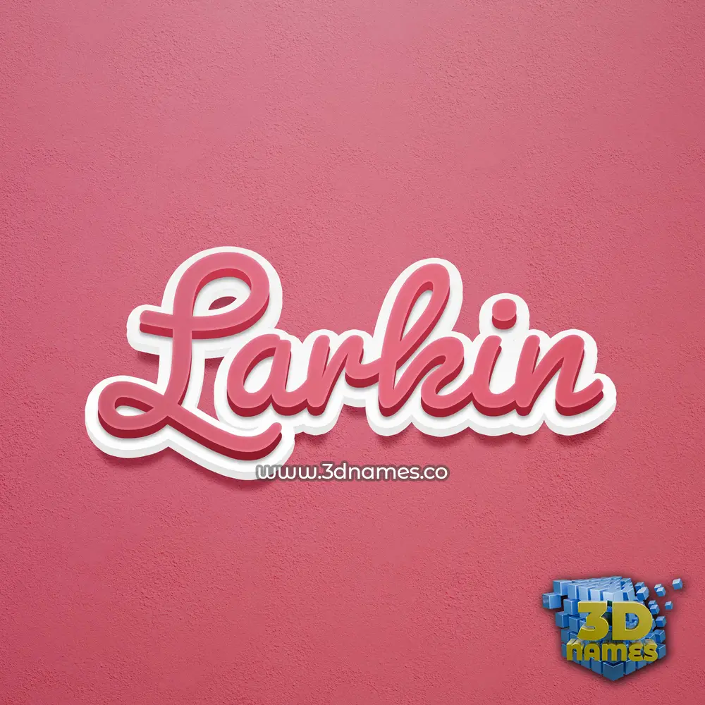 larkin in Red Scribble style - 3D name wallpaper