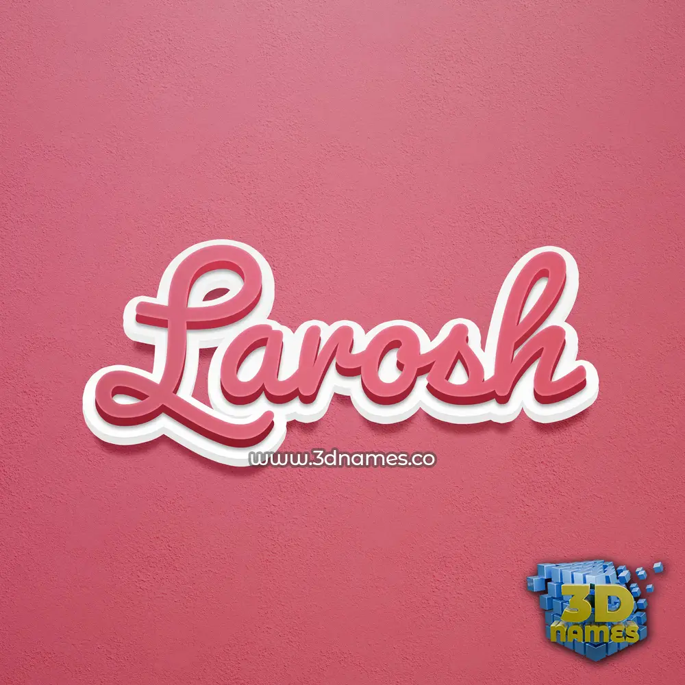 larosh in Red Scribble style - 3D name wallpaper