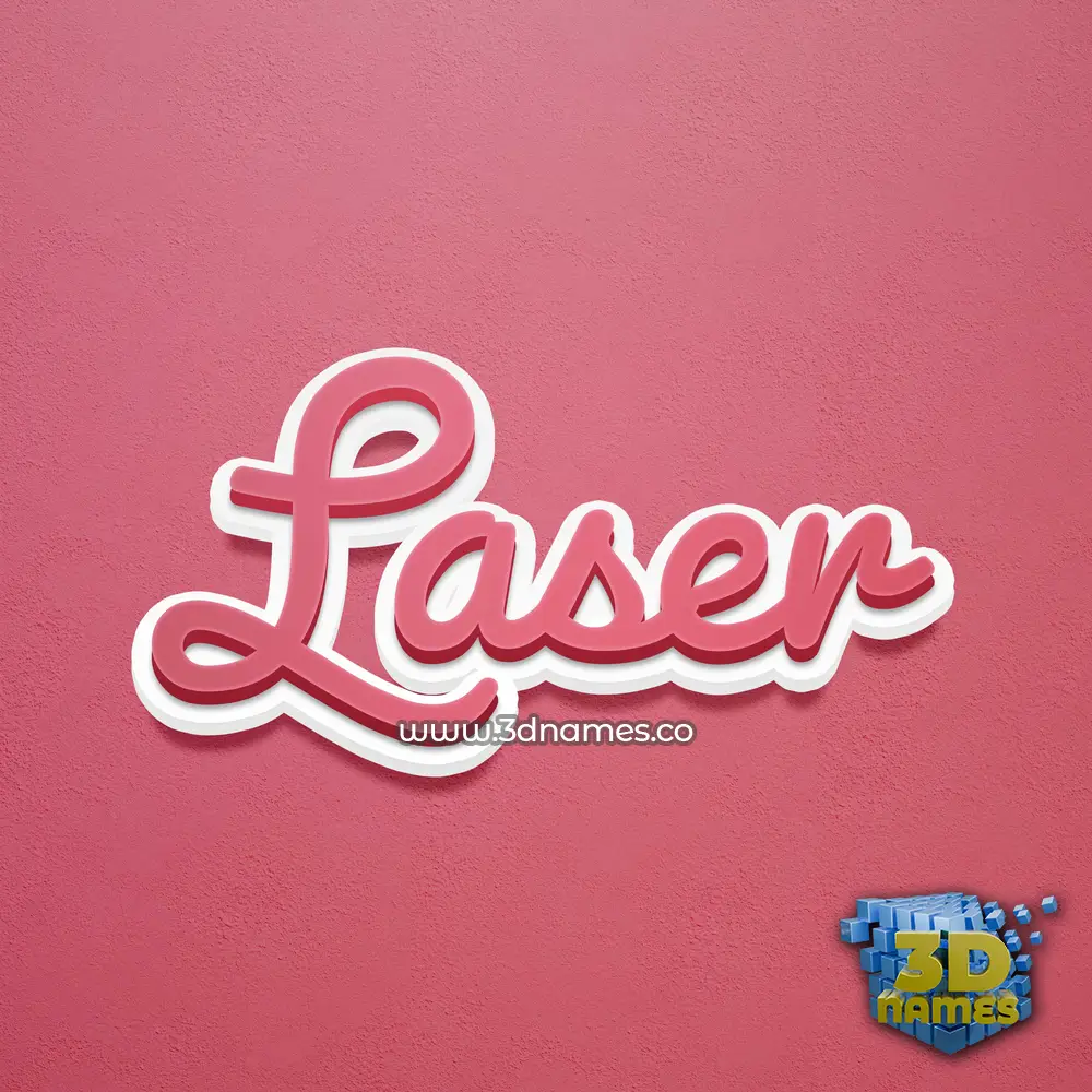 laser in Red Scribble style - 3D name wallpaper