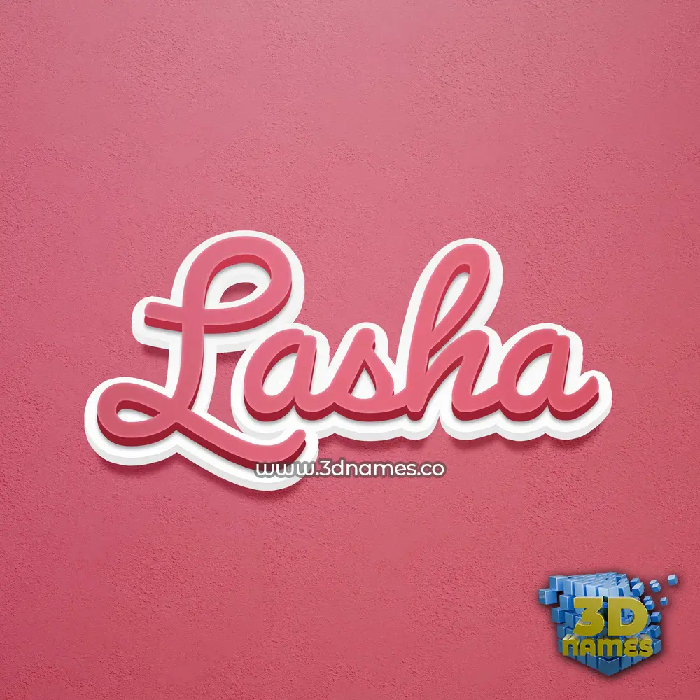 lasha in Red Scribble style - 3D name wallpaper