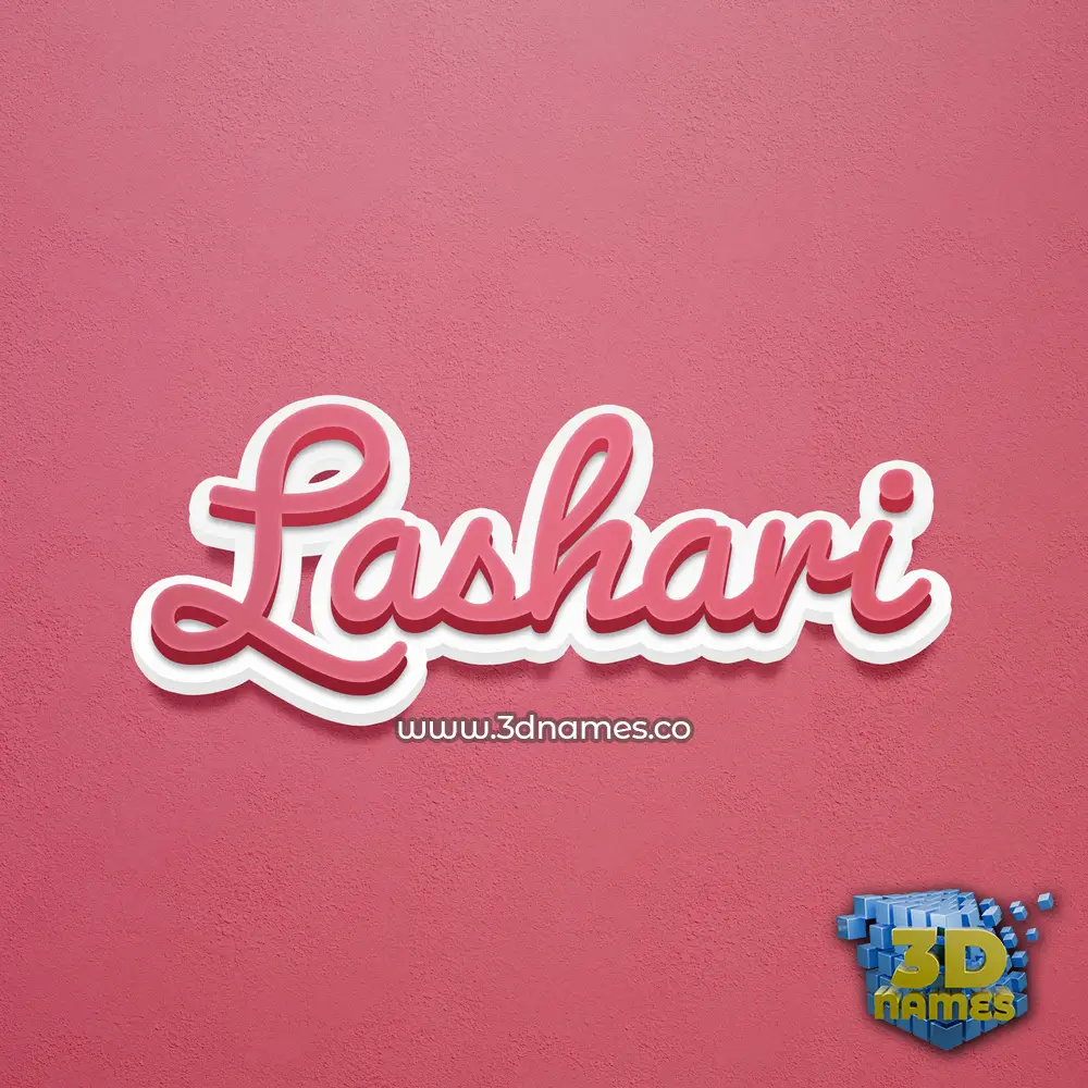 lashari in Red Scribble style - 3D name wallpaper