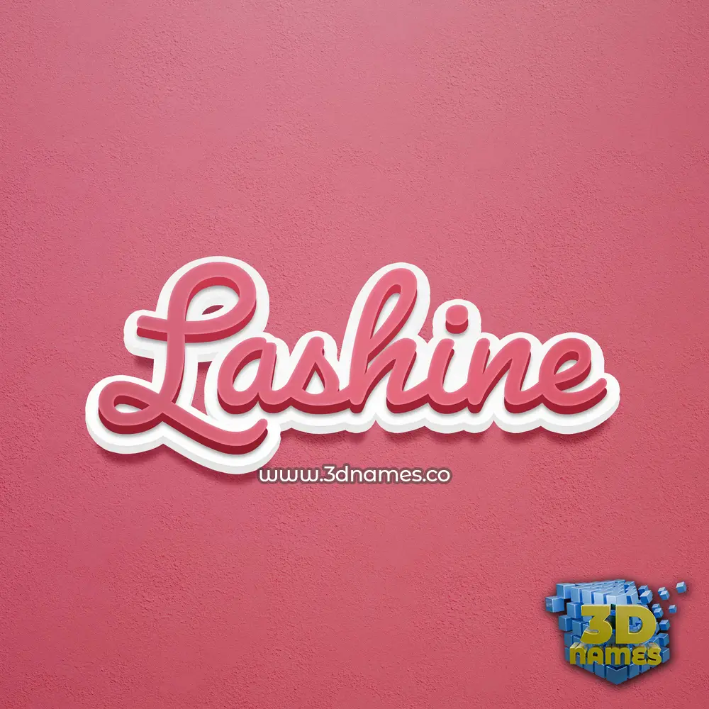lashine in Red Scribble style - 3D name wallpaper
