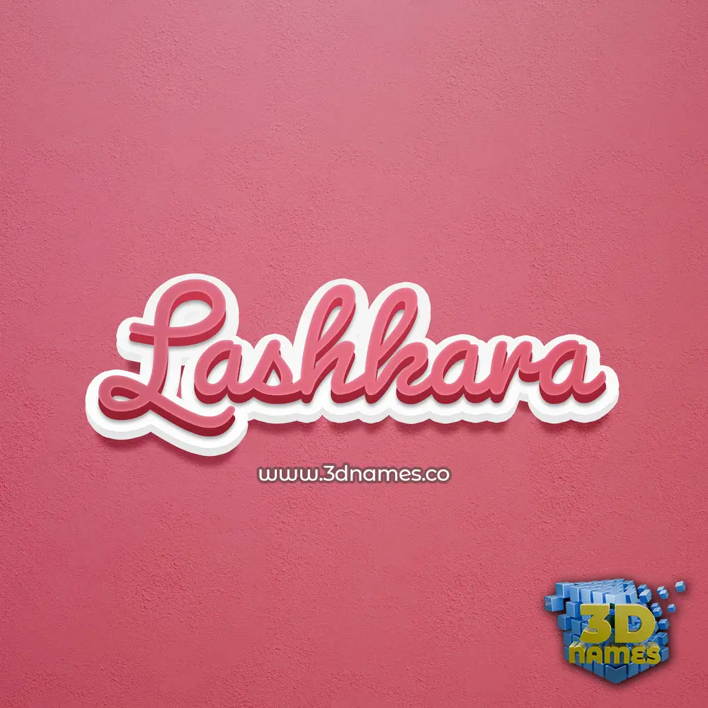 lashkara in Red Scribble style - 3D name wallpaper