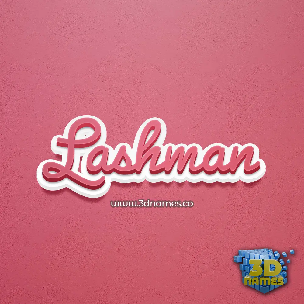 lashman in Red Scribble style - 3D name wallpaper
