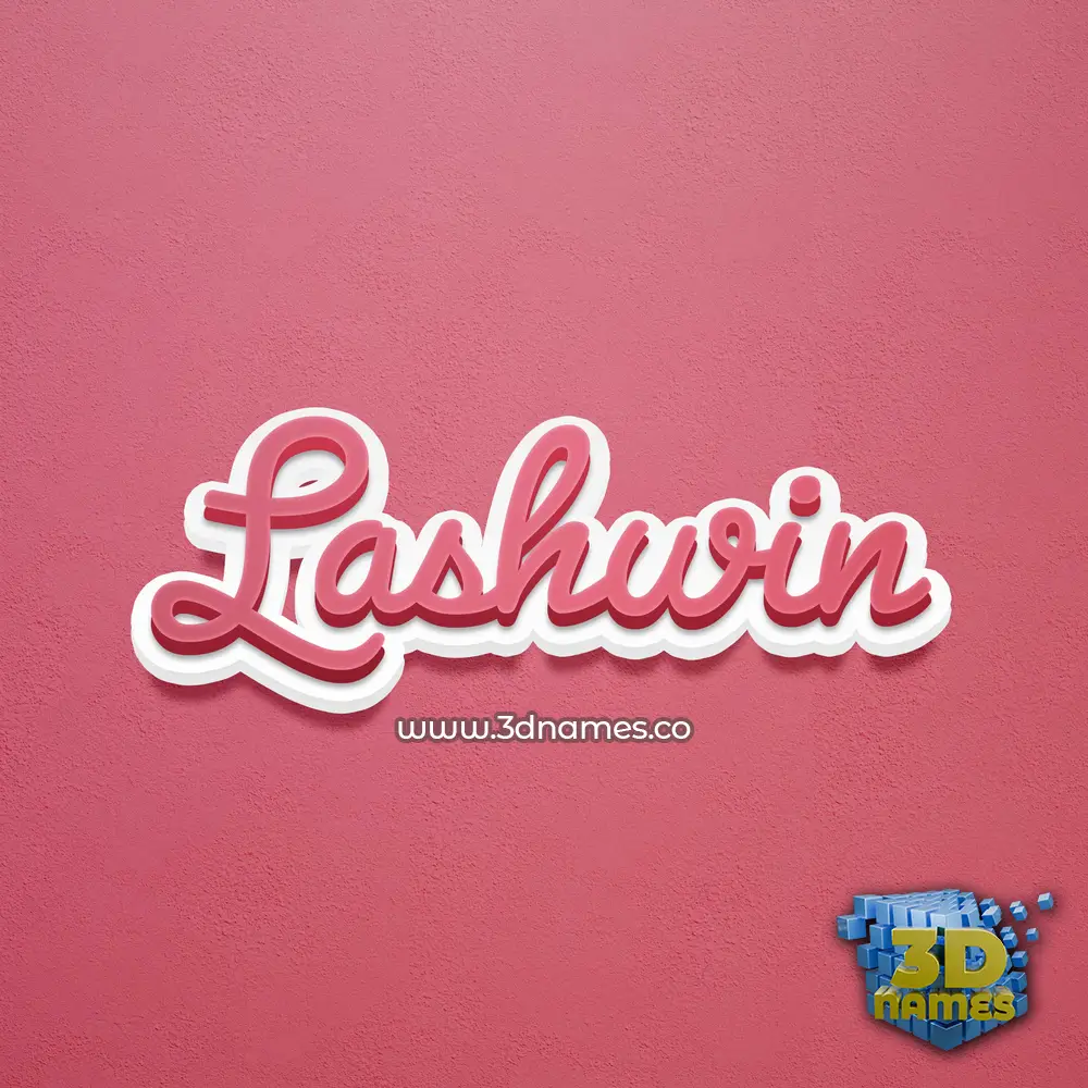 lashwin in Red Scribble style - 3D name wallpaper