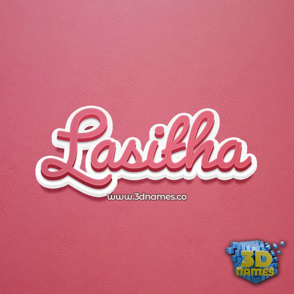 lasitha in Red Scribble style - 3D name wallpaper