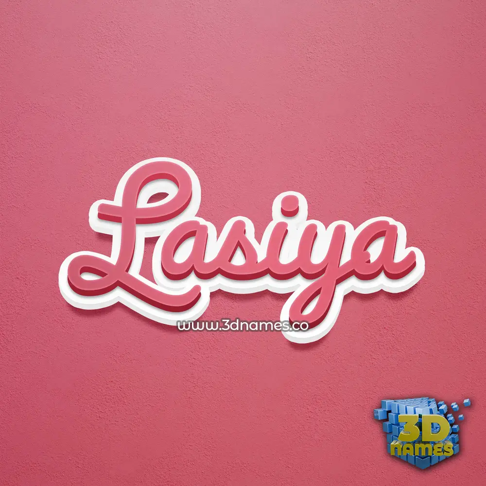 lasiya in Red Scribble style - 3D name wallpaper