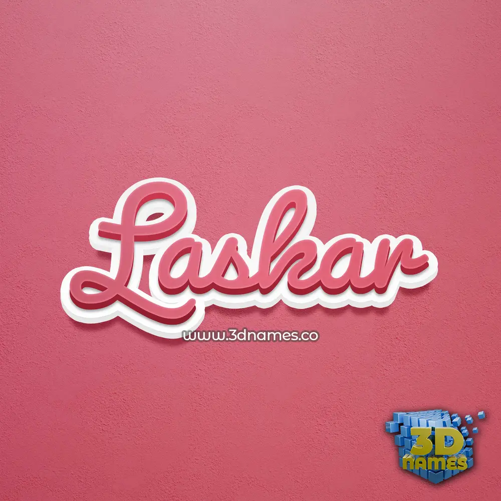 laskar in Red Scribble style - 3D name wallpaper