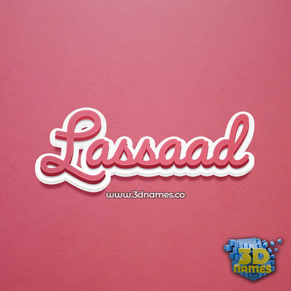 lassaad in Red Scribble style - 3D name wallpaper