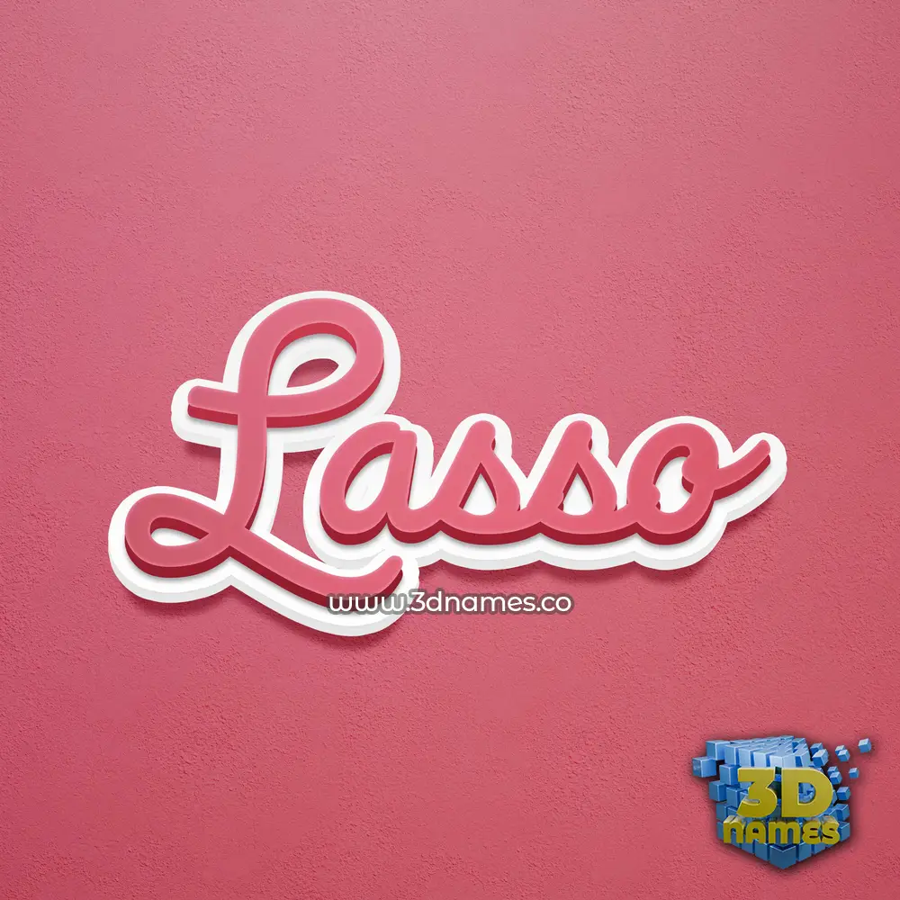 lasso in Red Scribble style - 3D name wallpaper