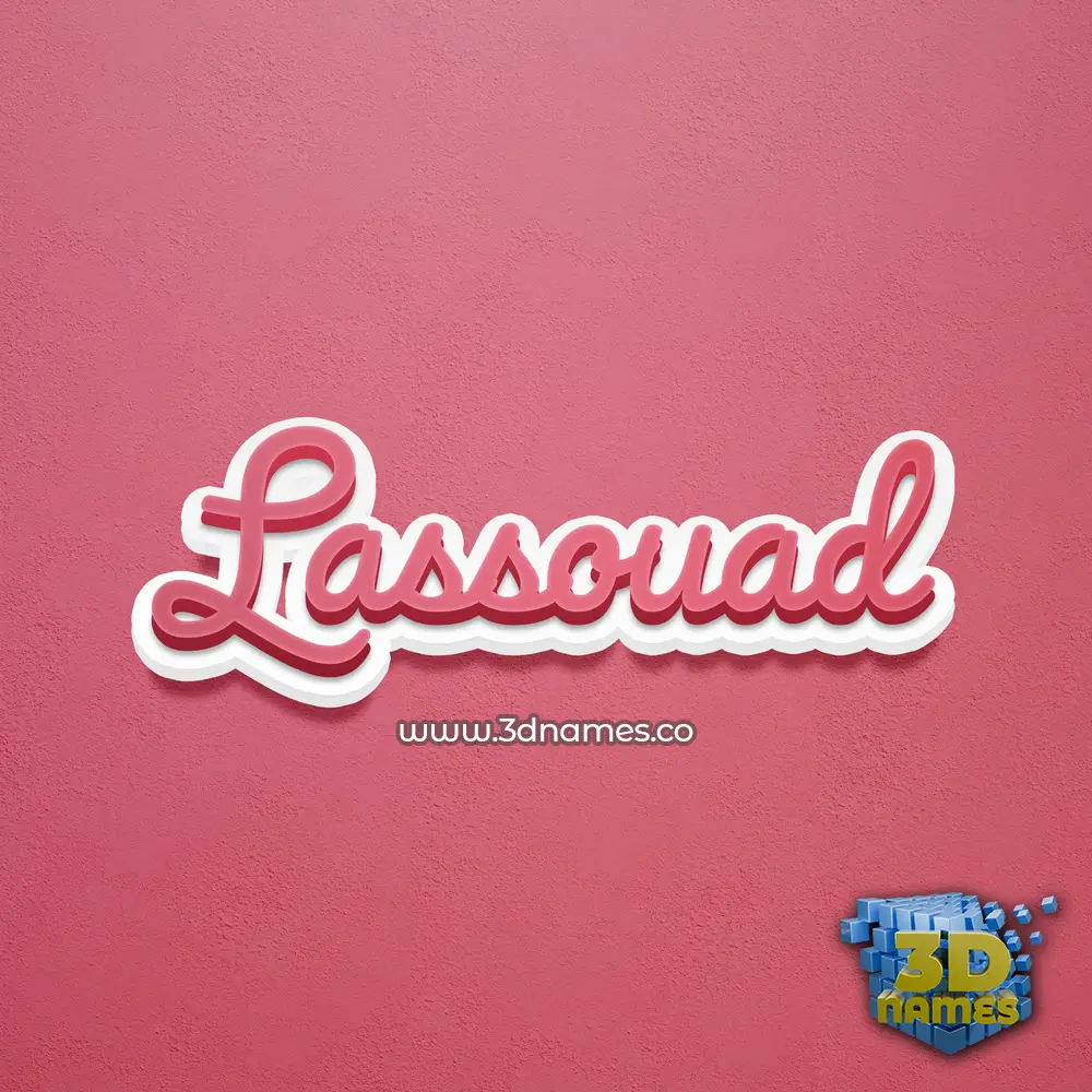 lassouad in Red Scribble style - 3D name wallpaper