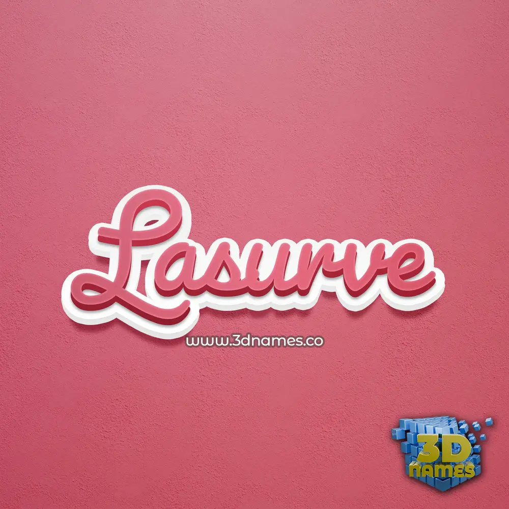 lasurve in Red Scribble style - 3D name wallpaper