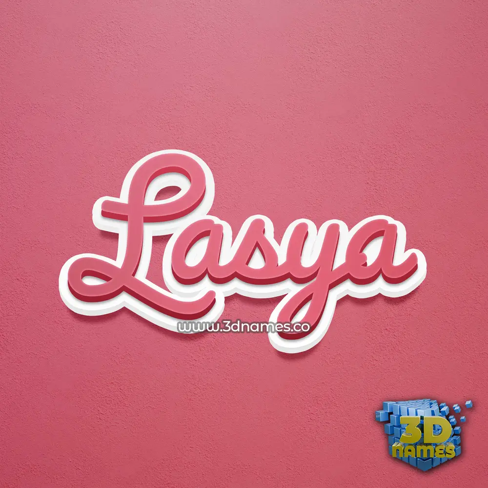 lasya in Red Scribble style - 3D name wallpaper