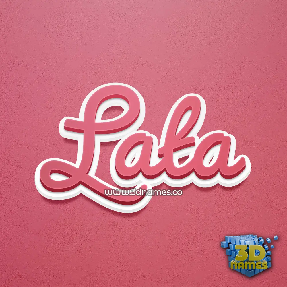 lata in Red Scribble style - 3D name wallpaper