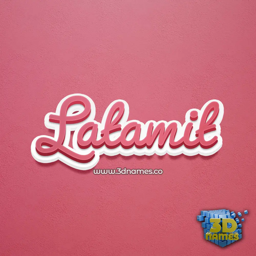 latamit in Red Scribble style - 3D name wallpaper