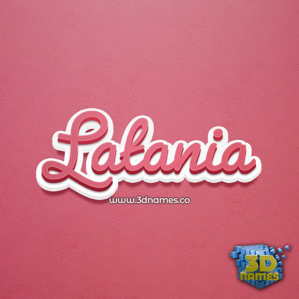 latania in Red Scribble style - 3D name wallpaper