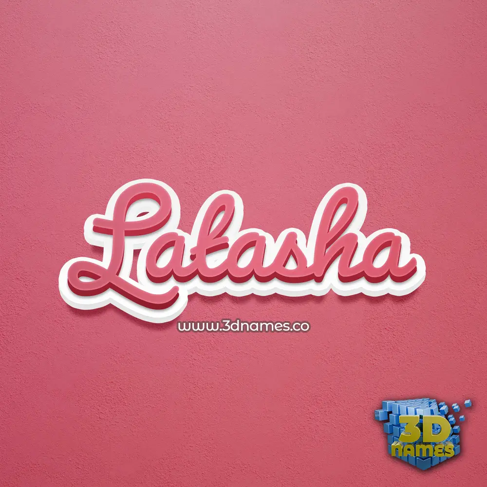 latasha in Red Scribble style - 3D name wallpaper
