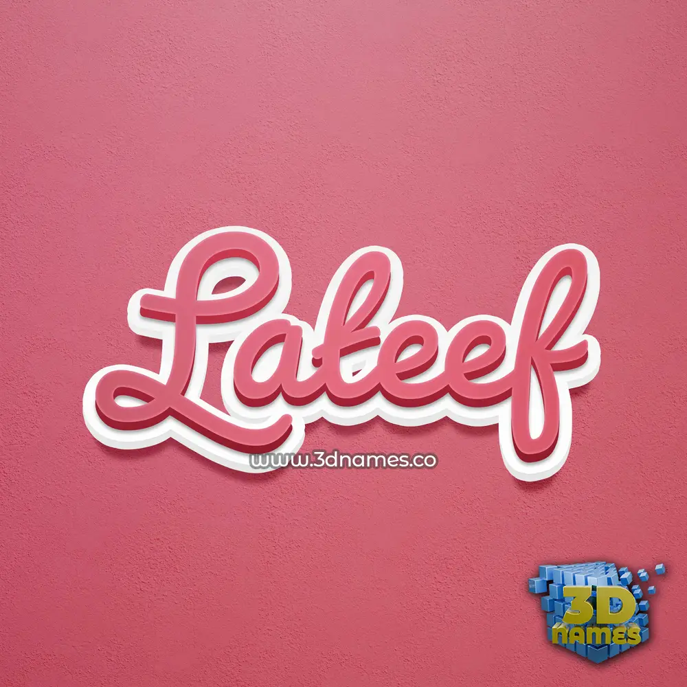 lateef in Red Scribble style - 3D name wallpaper