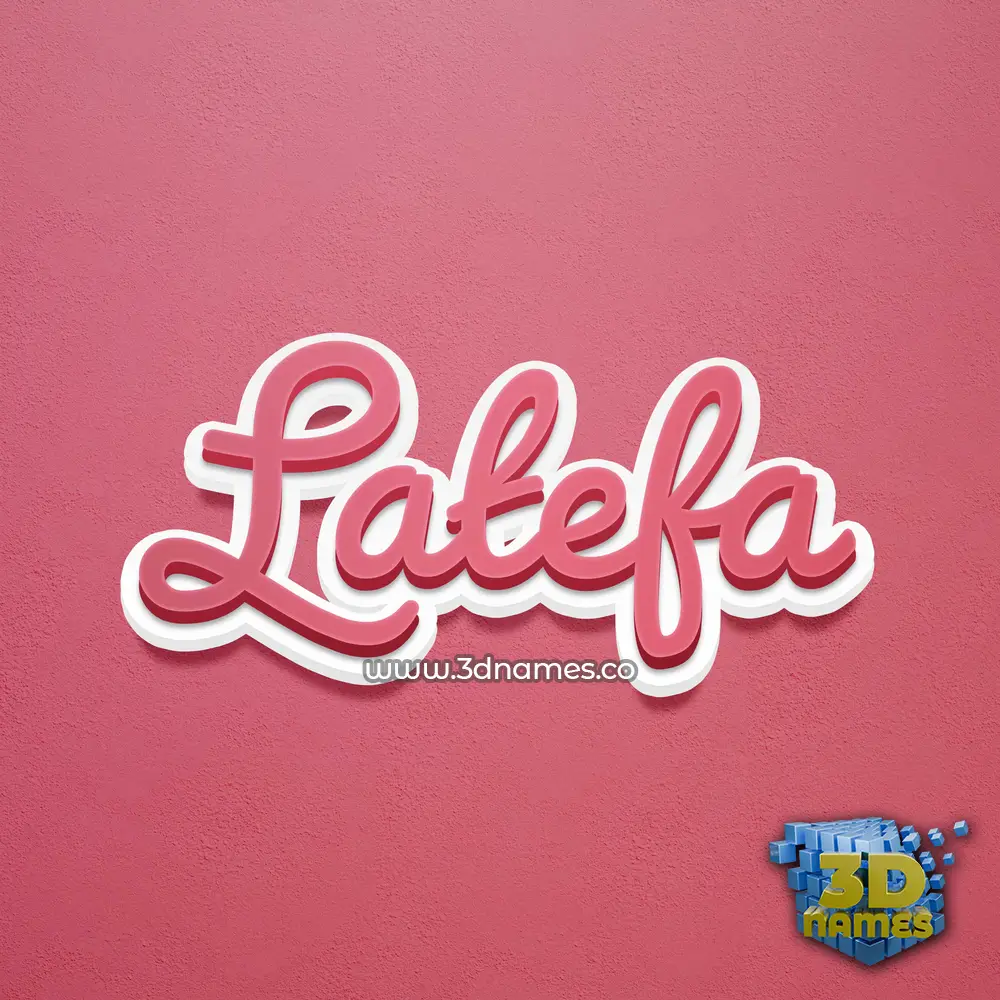 latefa in Red Scribble style - 3D name wallpaper
